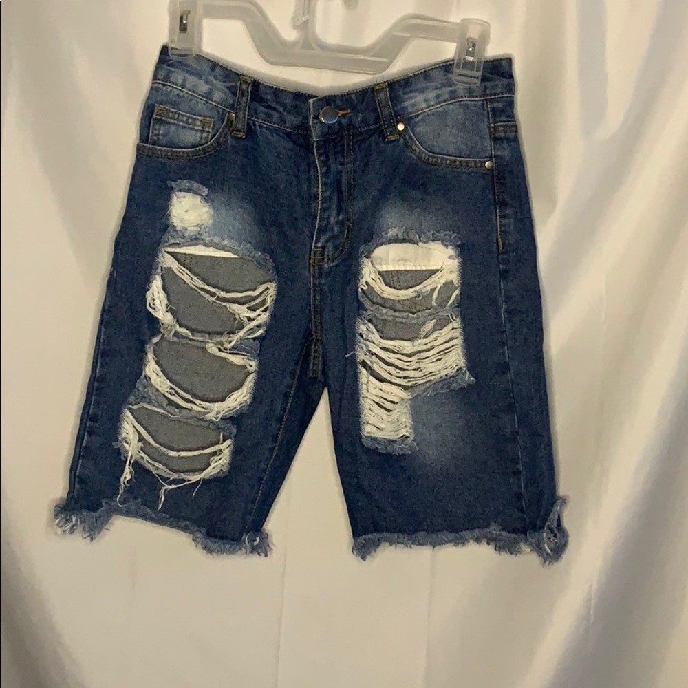 Distressed Jean Shorts
